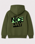 Olive green hoodie back 3381