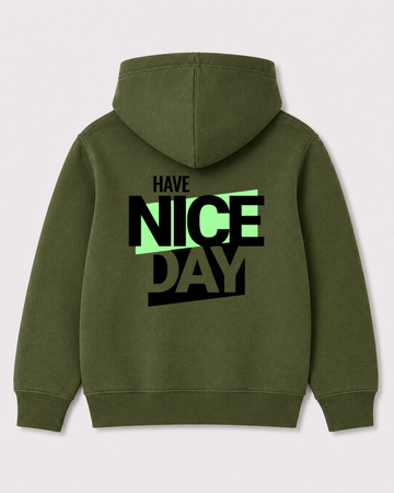 Olive green hoodie back 3381