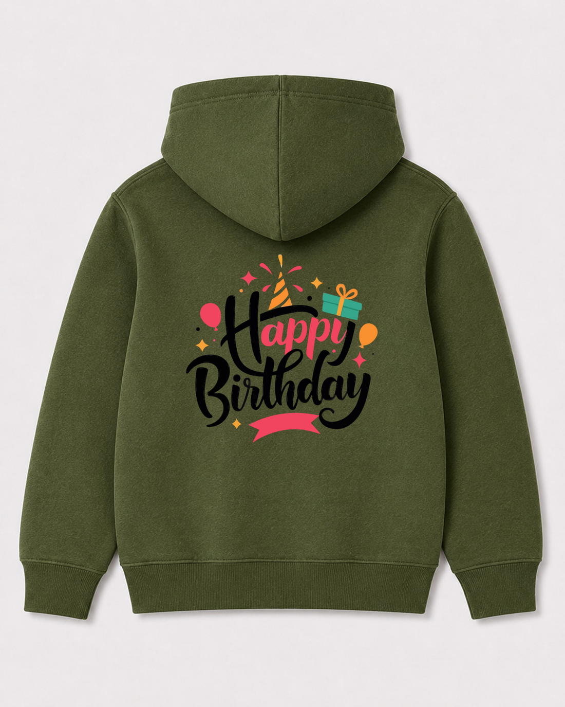 Olive green hoodie back 3391
