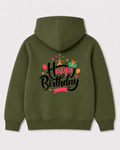 Olive green hoodie back 3391