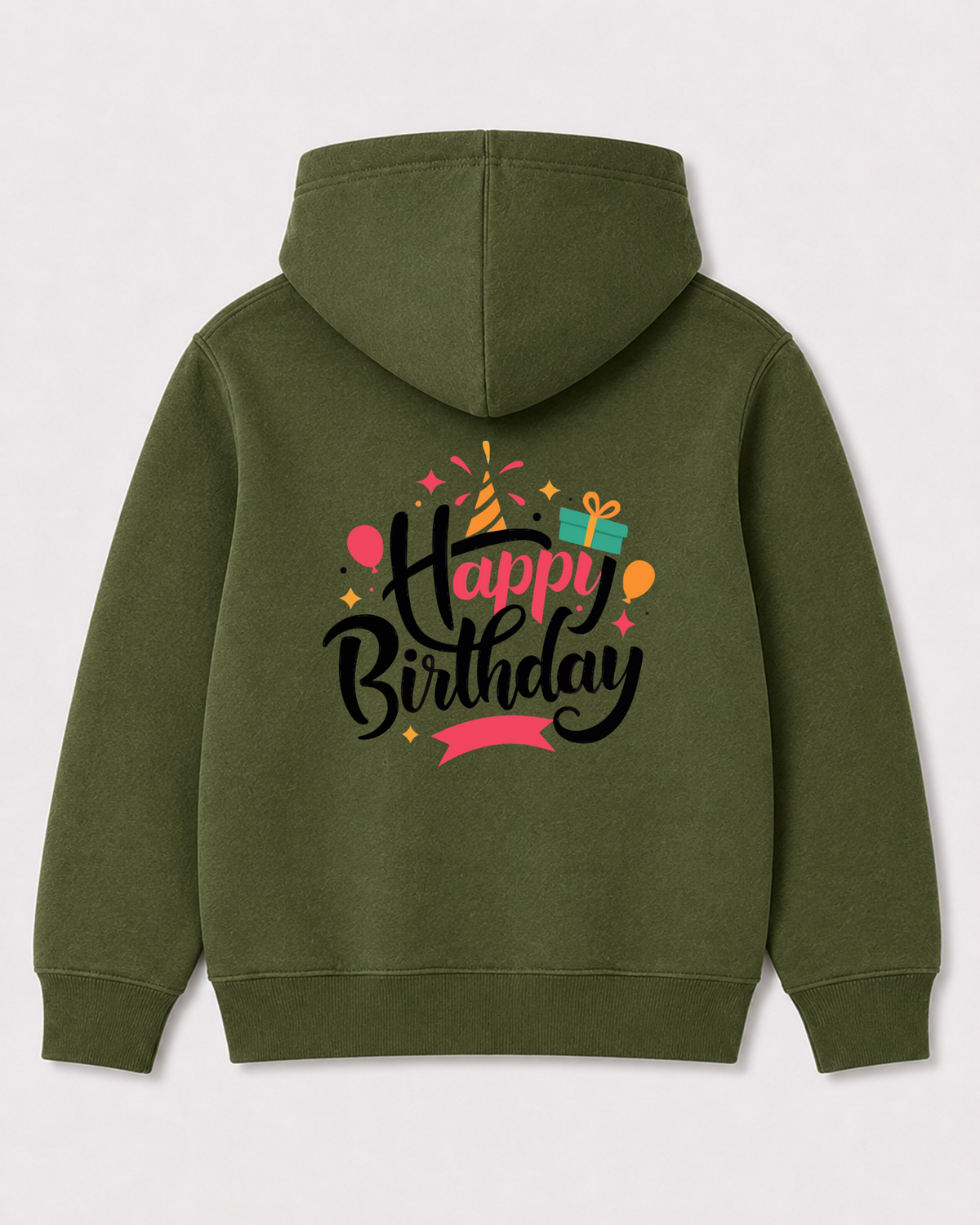 Olive green hoodie back 3391