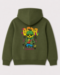 Olive green hoodie back 3392