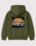 Olive green hoodie back 3397