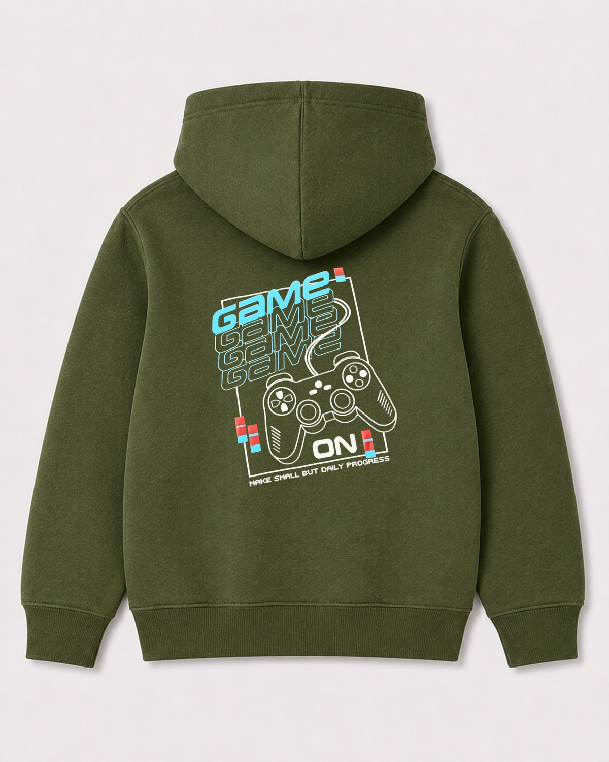 Olive green hoodie back 3407