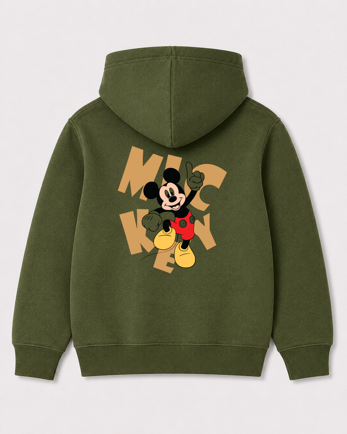 Olive green hoodie back 3409