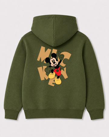 Olive green hoodie back 3409