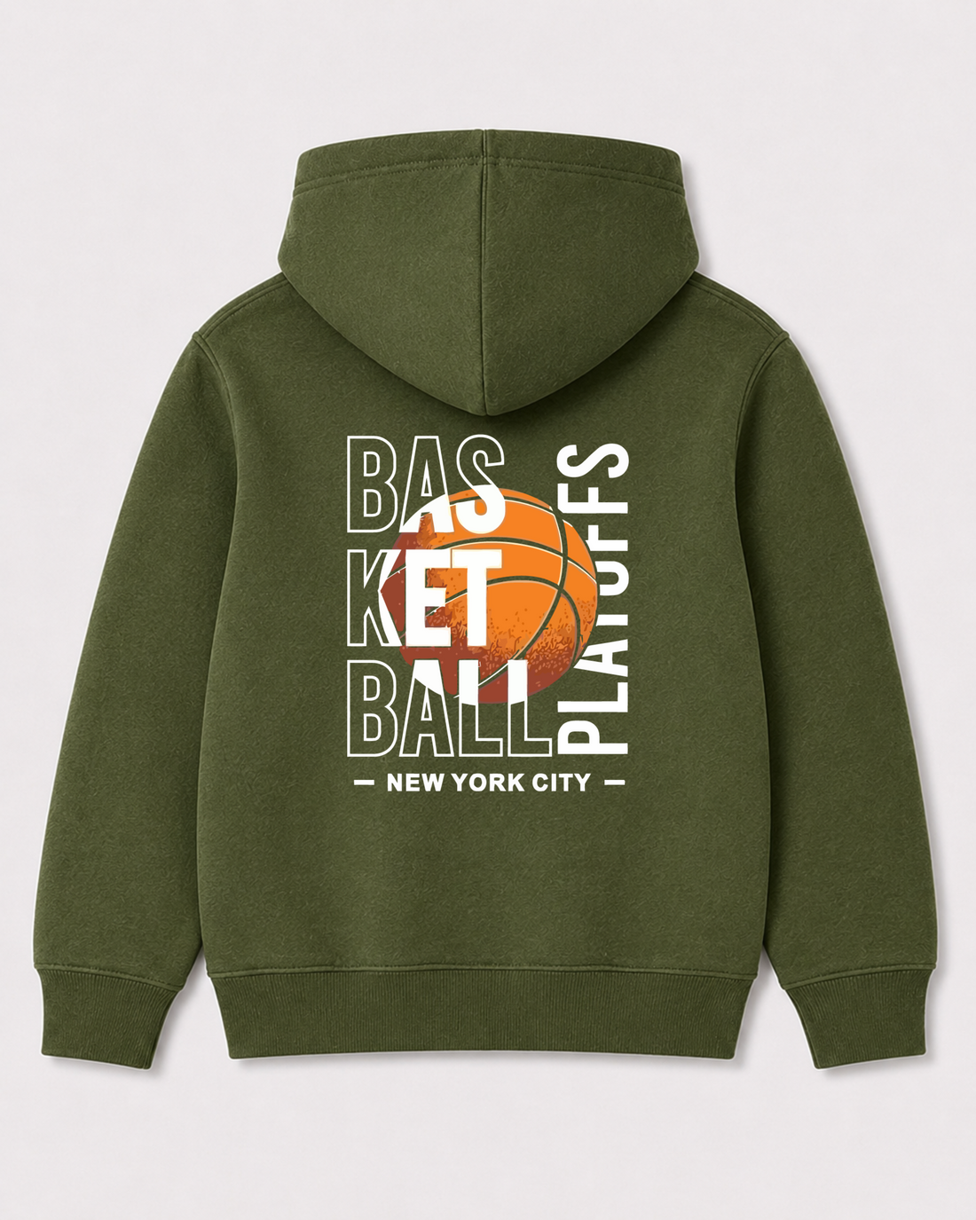 Olive green hoodie back 3410