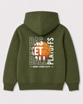 Olive green hoodie back 3410