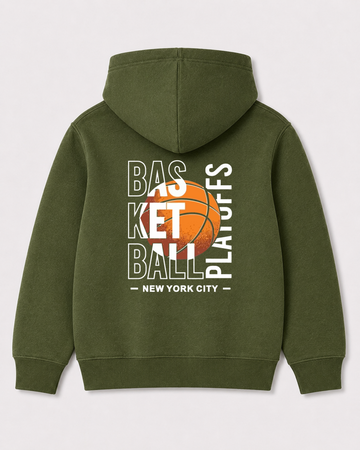 Olive green hoodie back 3410