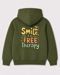 Olive green hoodie back 3413