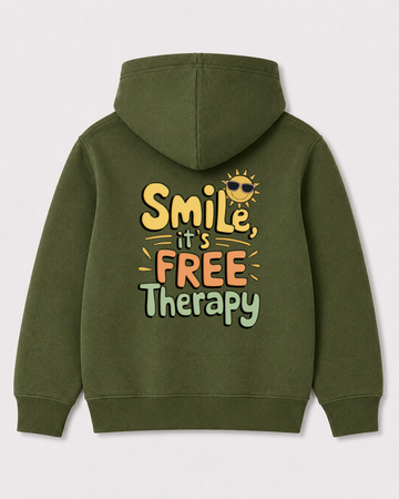 Olive green hoodie back 3413