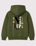 Olive green hoodie back 3416
