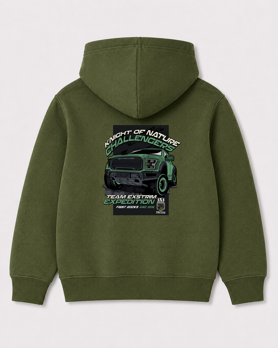 Olive green hoodie back 3430