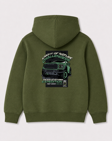 Olive green hoodie back 3430