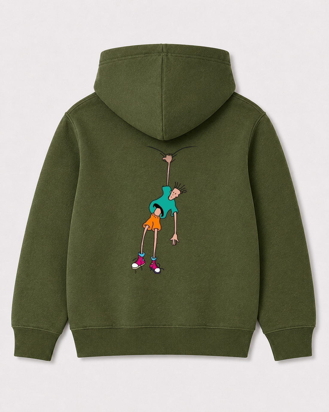 Olive green hoodie back 3433
