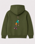 Olive green hoodie back 3433