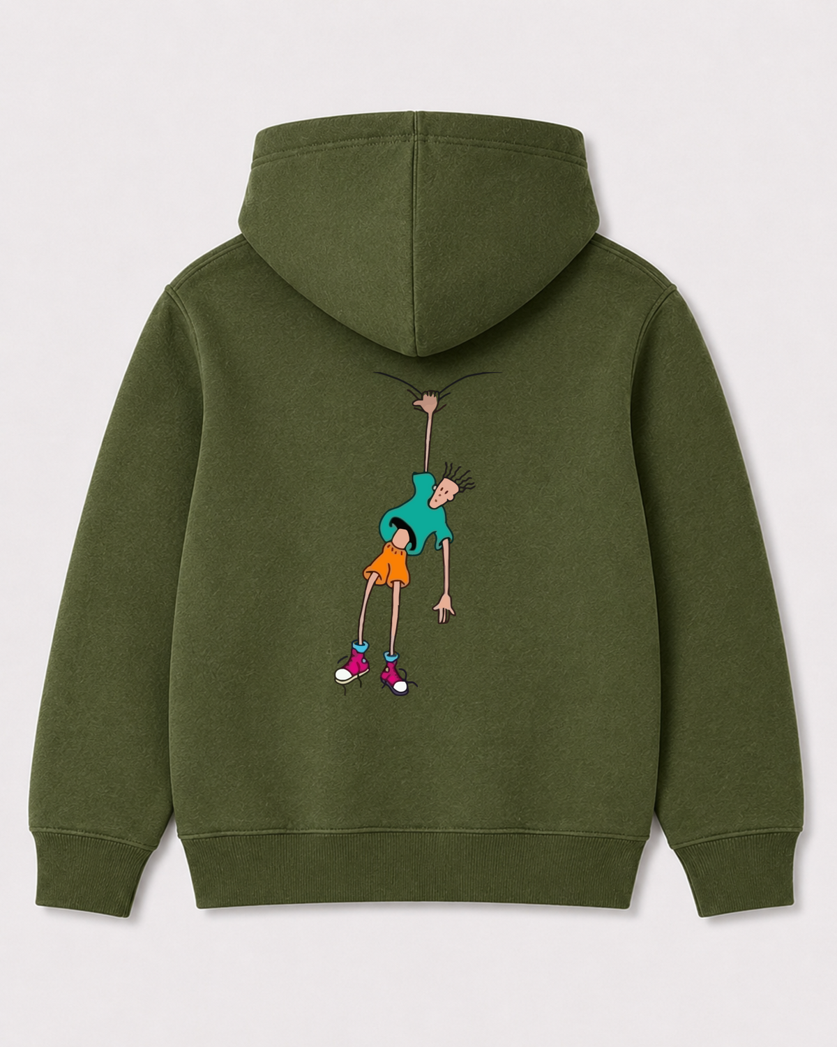 Olive green hoodie back 3433