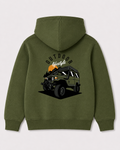 Olive green hoodie back 3434
