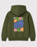 Olive green hoodie back 3438