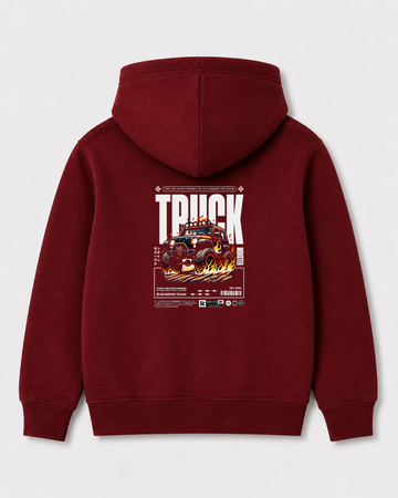 Red hoodie back 3089