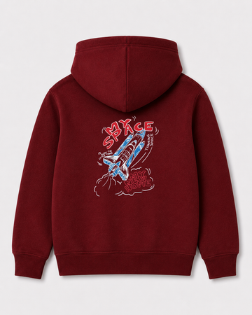 Red hoodie back 3104