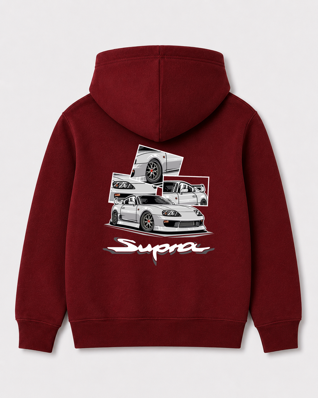 Red hoodie back 3162
