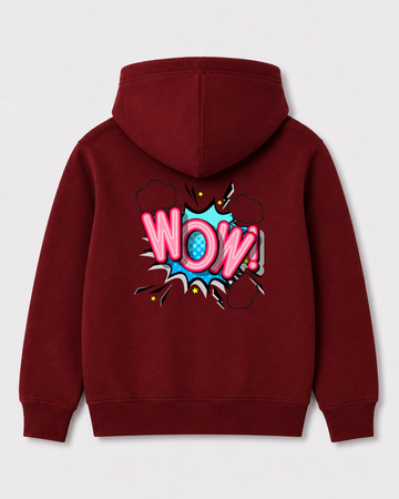 Red hoodie back 3243