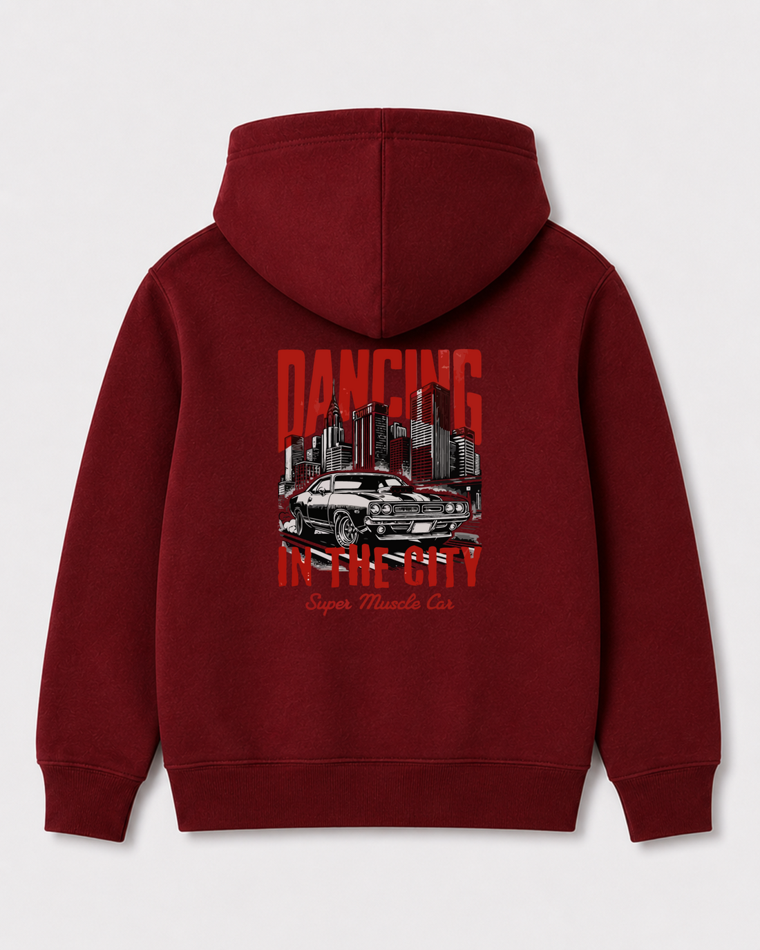 Red hoodie back 3253
