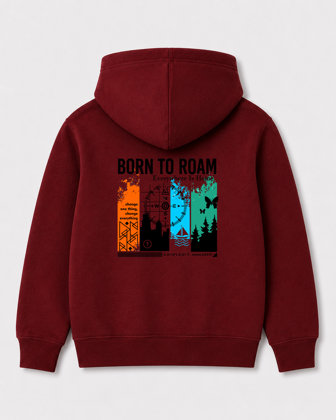 Red hoodie back 3287