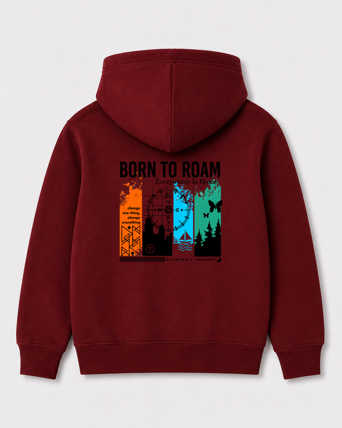 Red hoodie back 3287