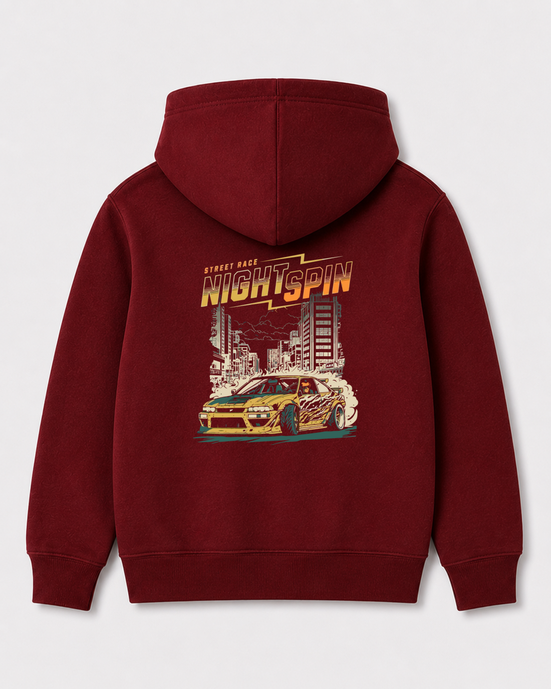 Red hoodie back 3342
