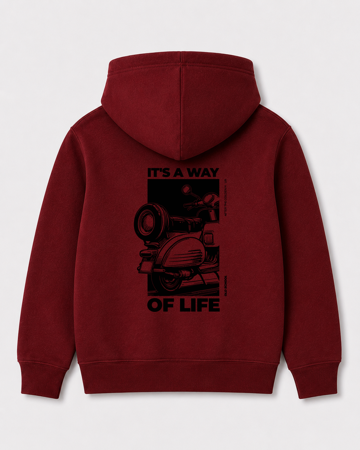 Red hoodie back 3374