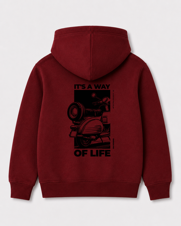 Red hoodie back 3374