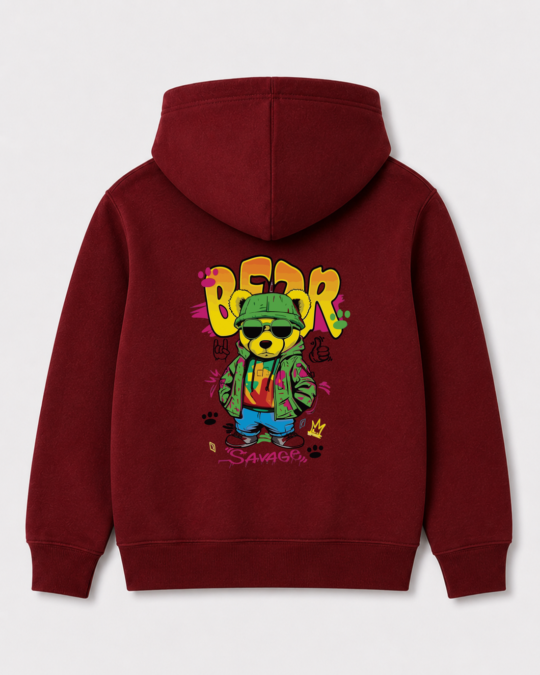 Red hoodie back 3392