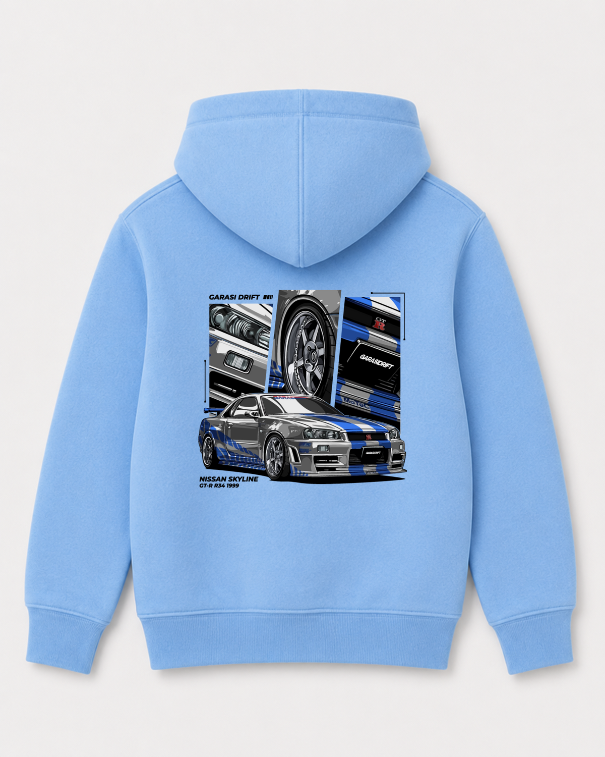 Sky Blue hoodie back 3159