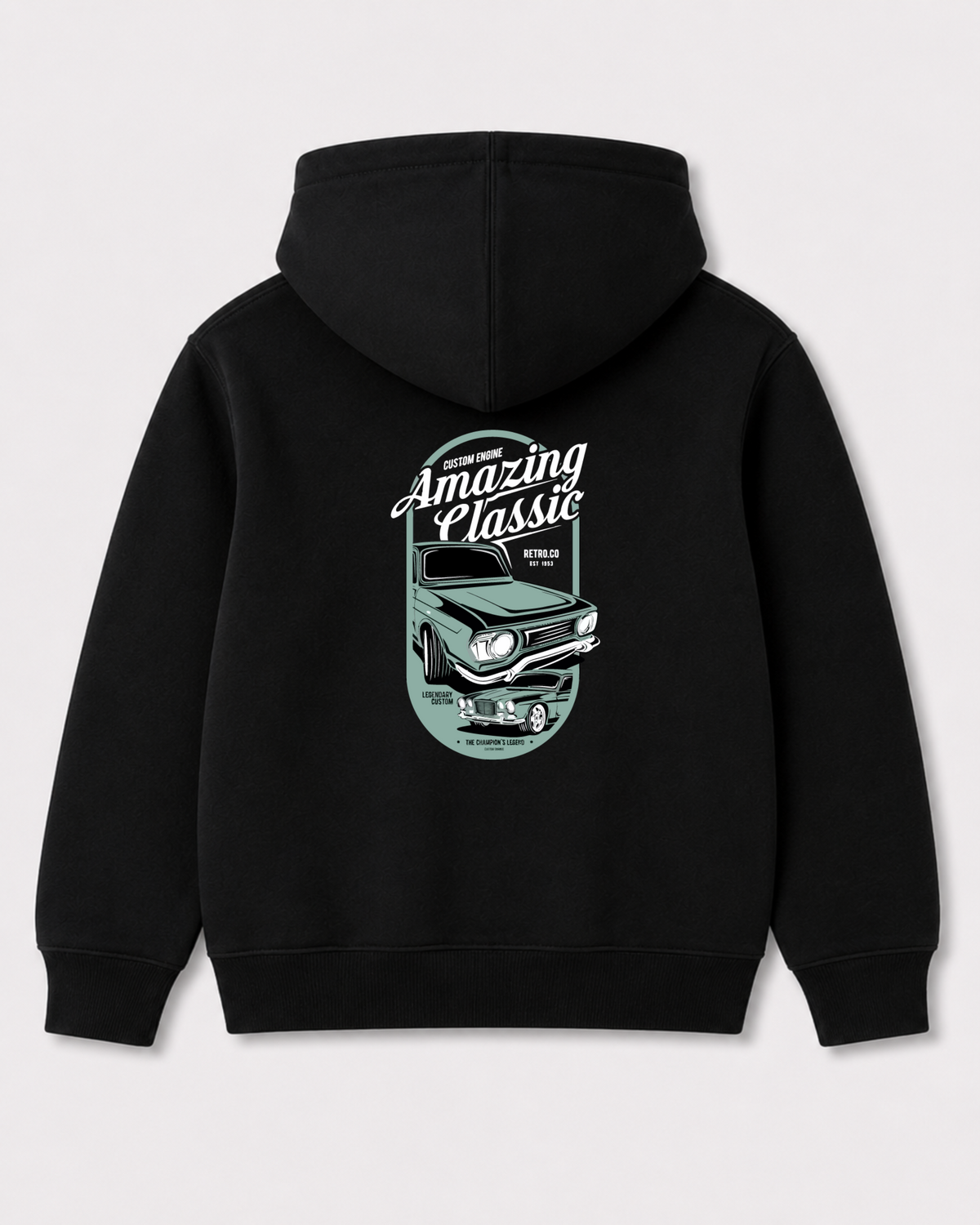Black hoodie back 3013