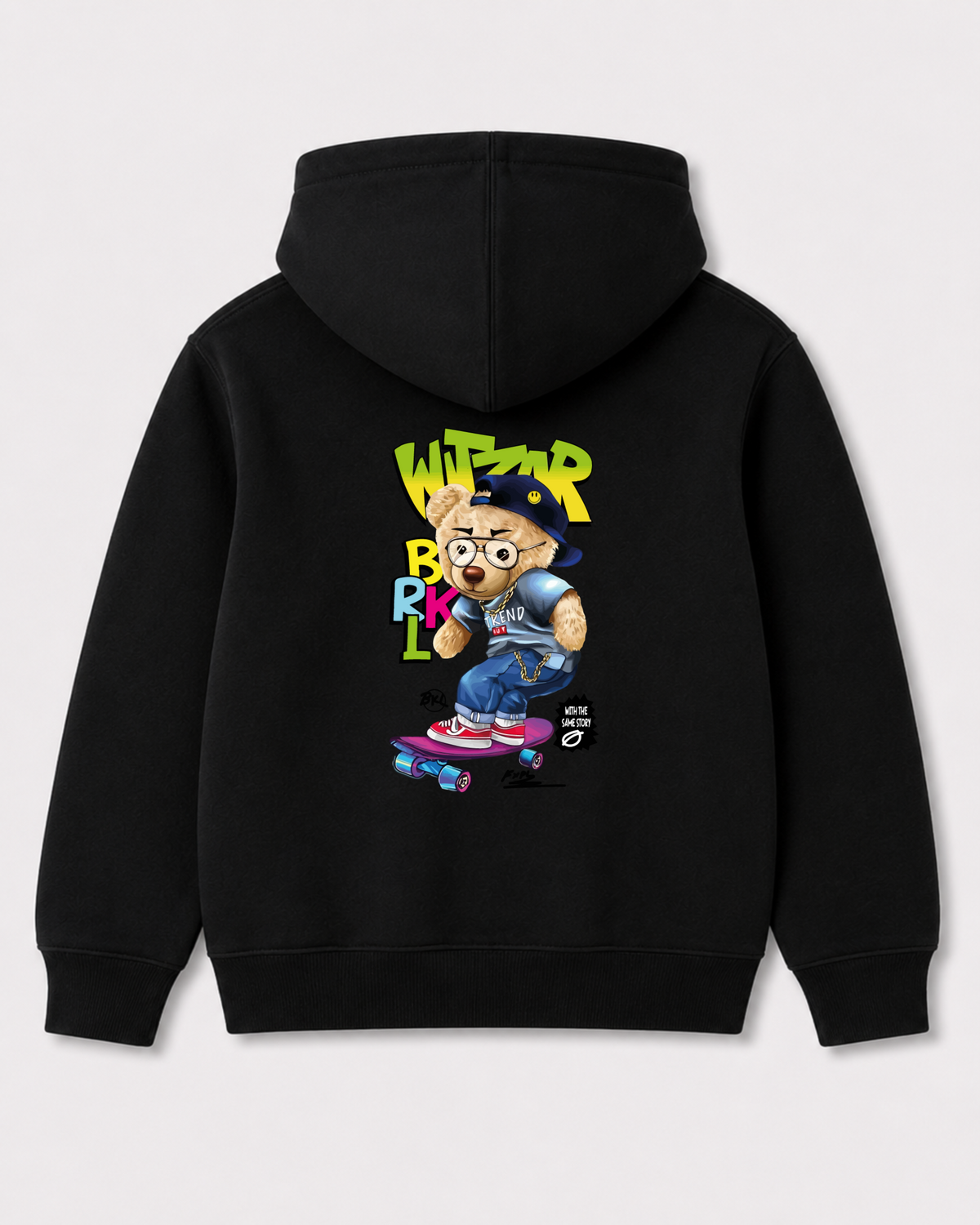 Black hoodie back 3046