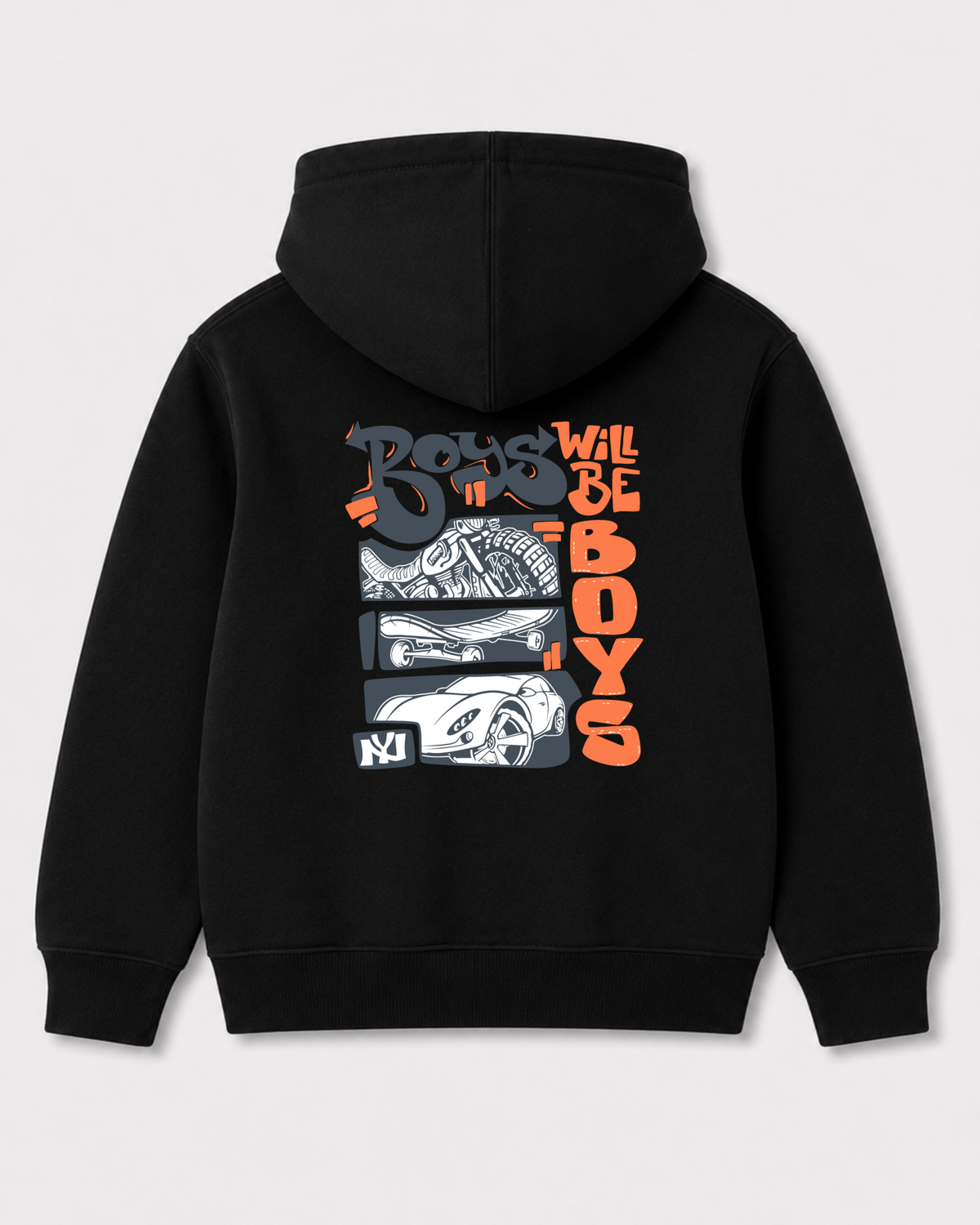 Black hoodie back 3053
