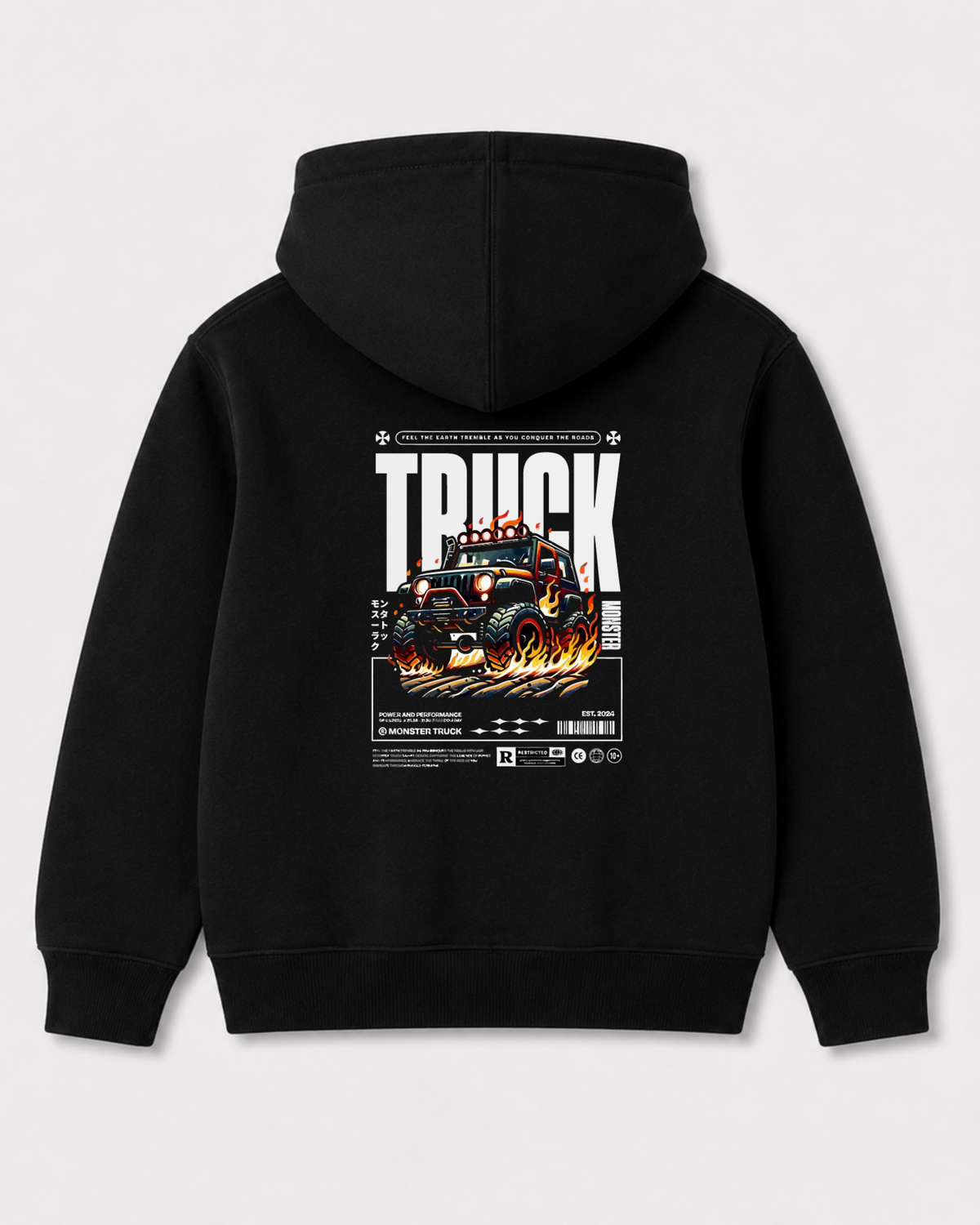 Black hoodie back 3089