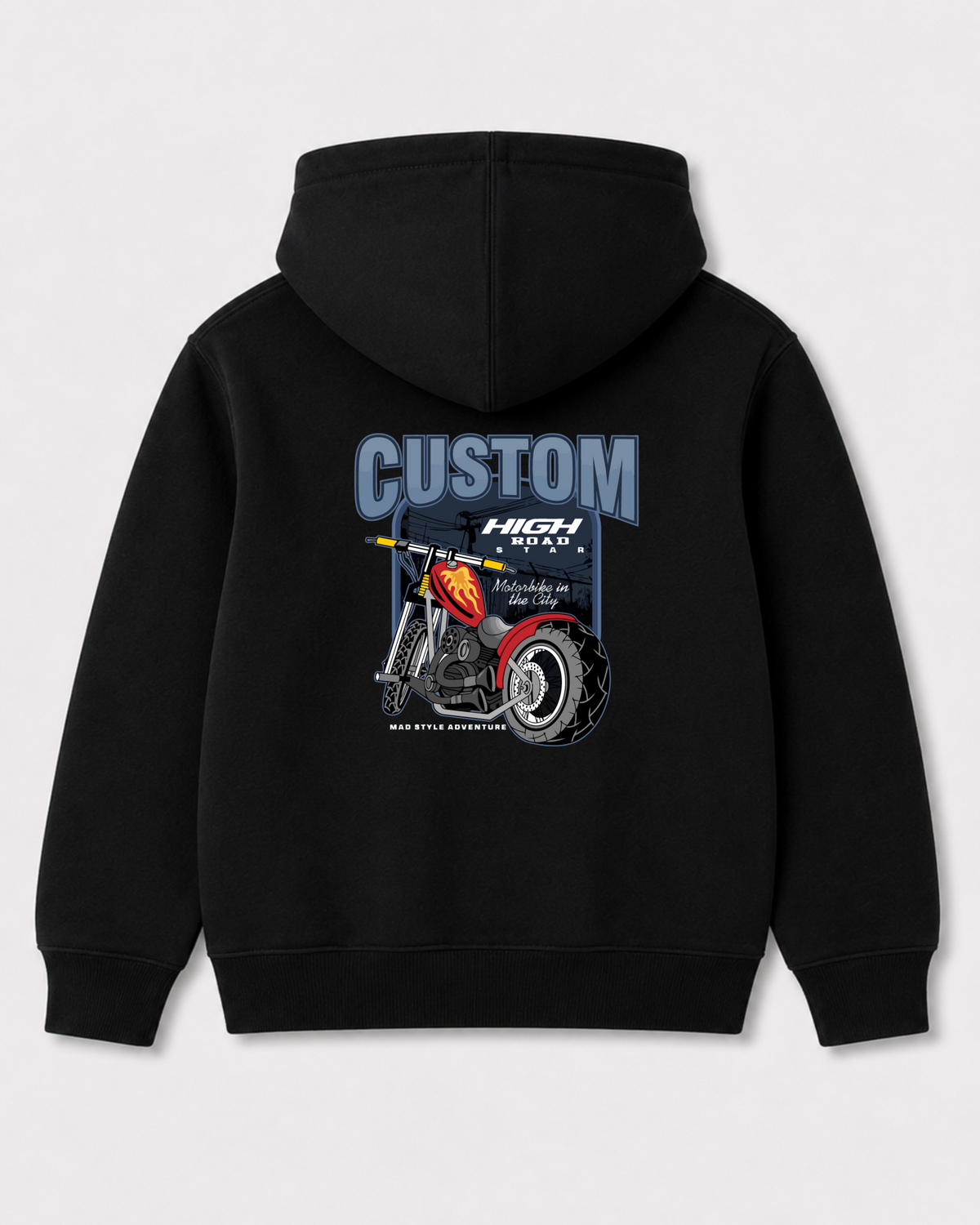 Black hoodie back 3272