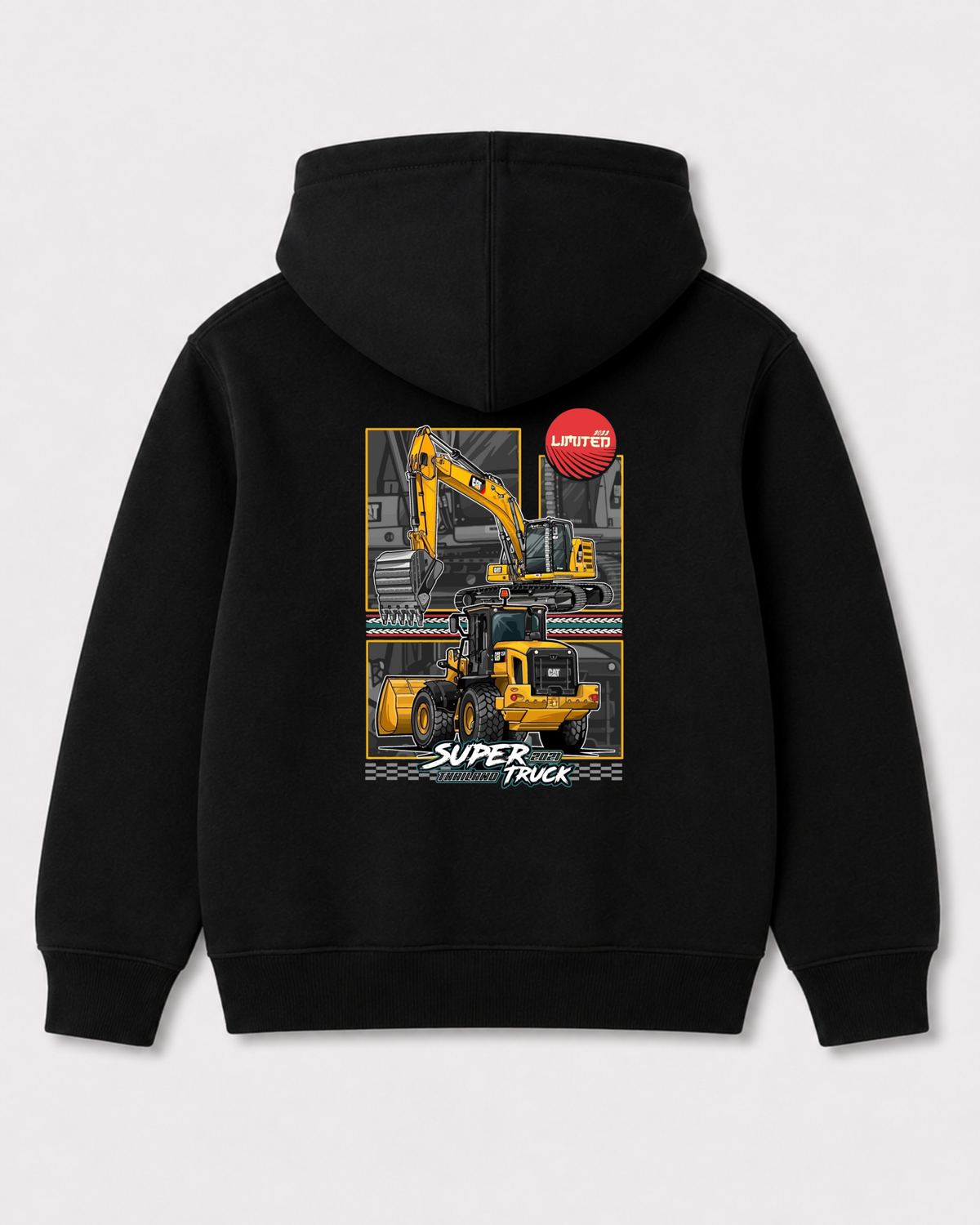 Black hoodie back 3277