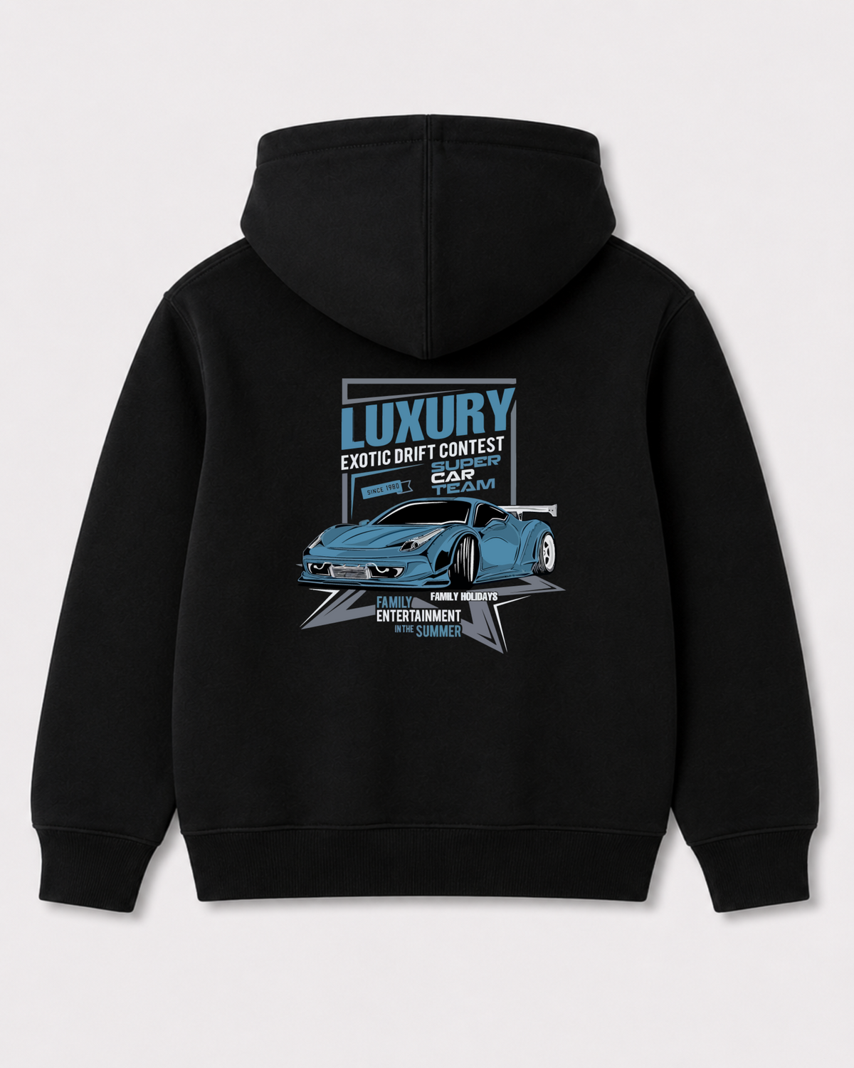Black hoodie back 3285