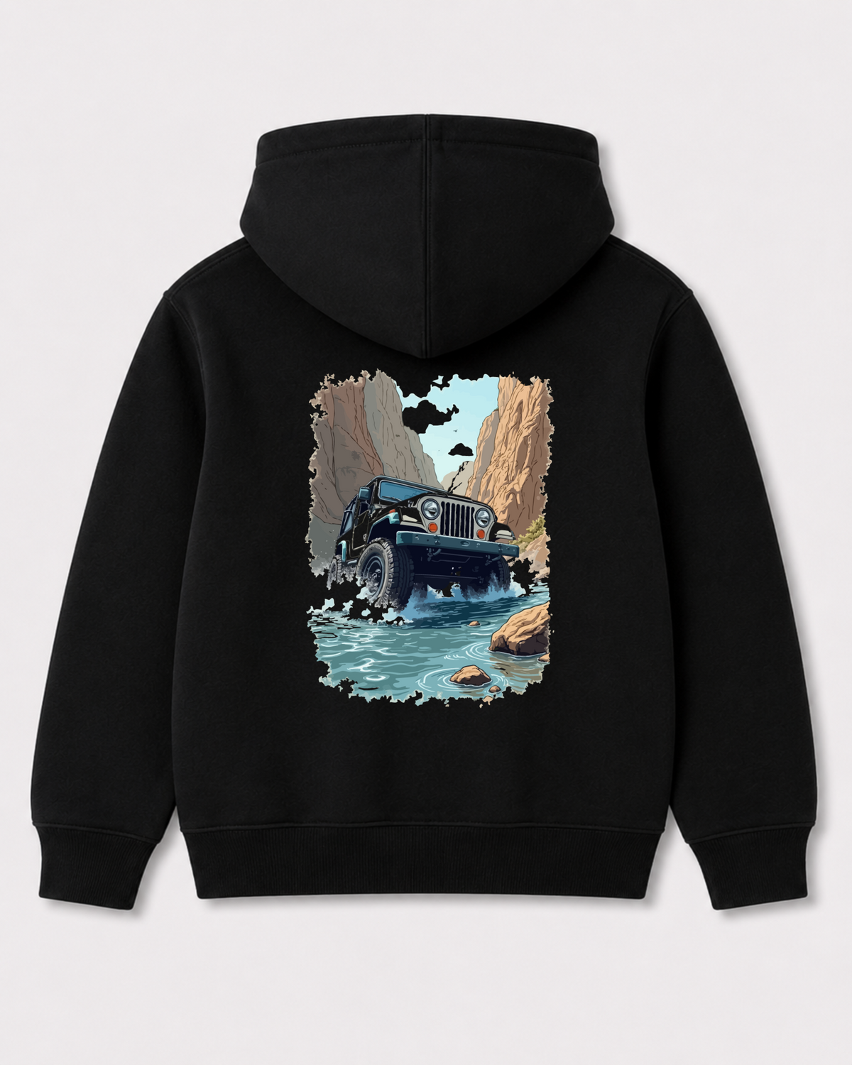 Black hoodie back 3308