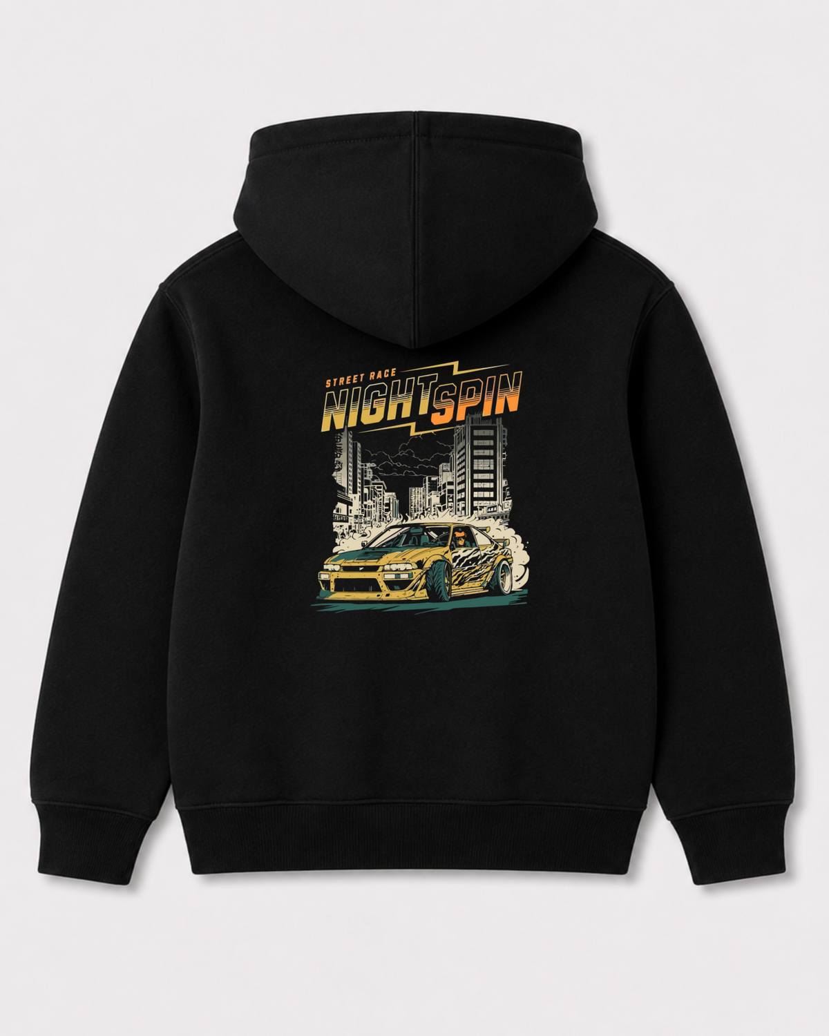 Black hoodie back 3342