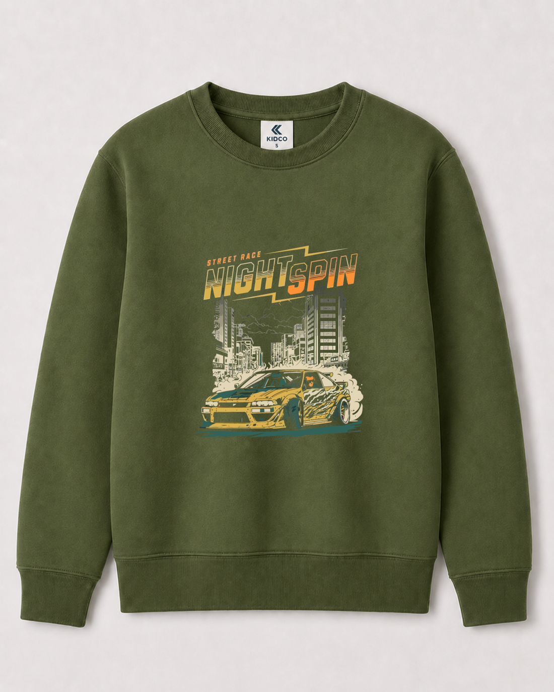 Olive Green Sweatshirt back 3342