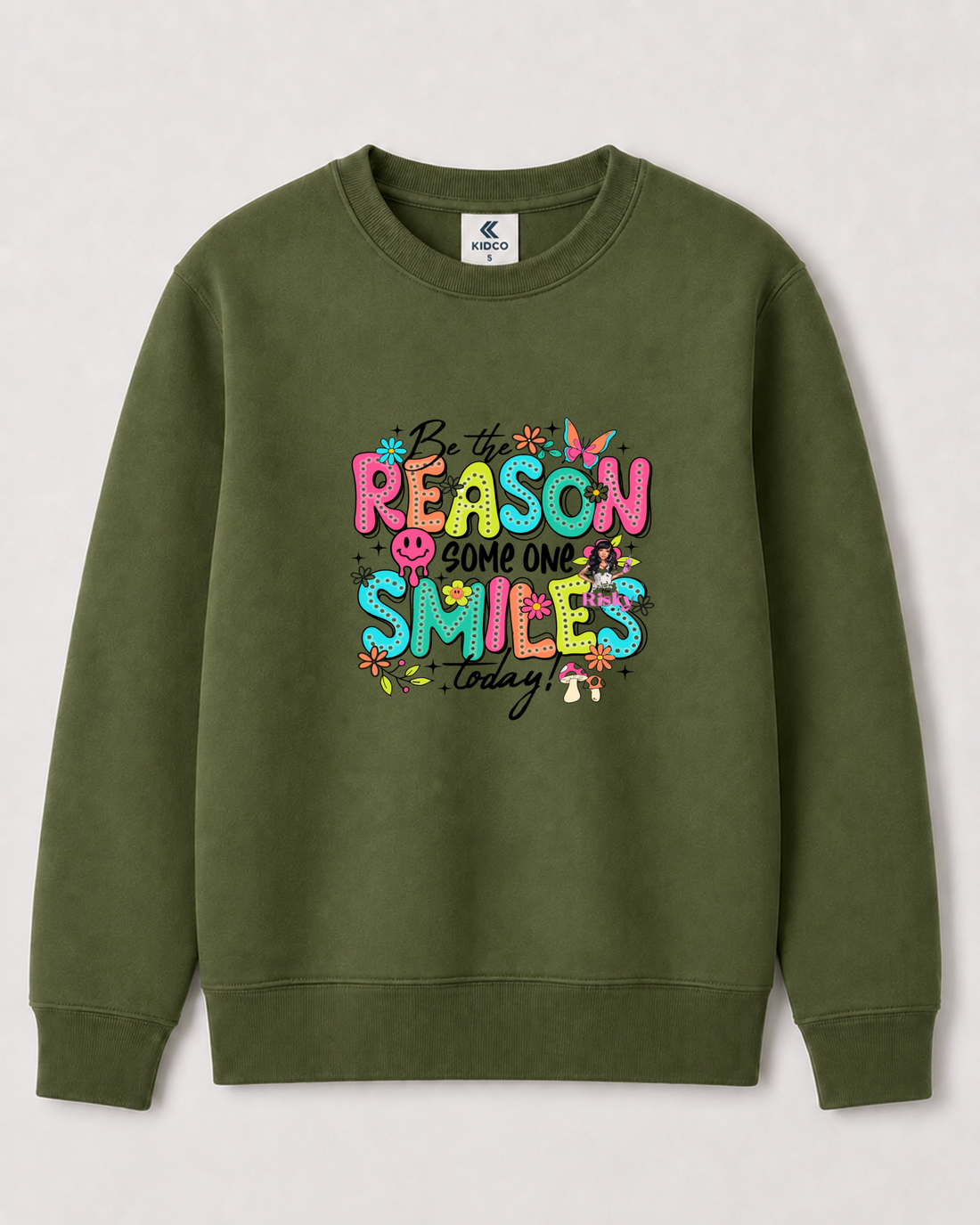 Olive Green Sweatshirt back 3356