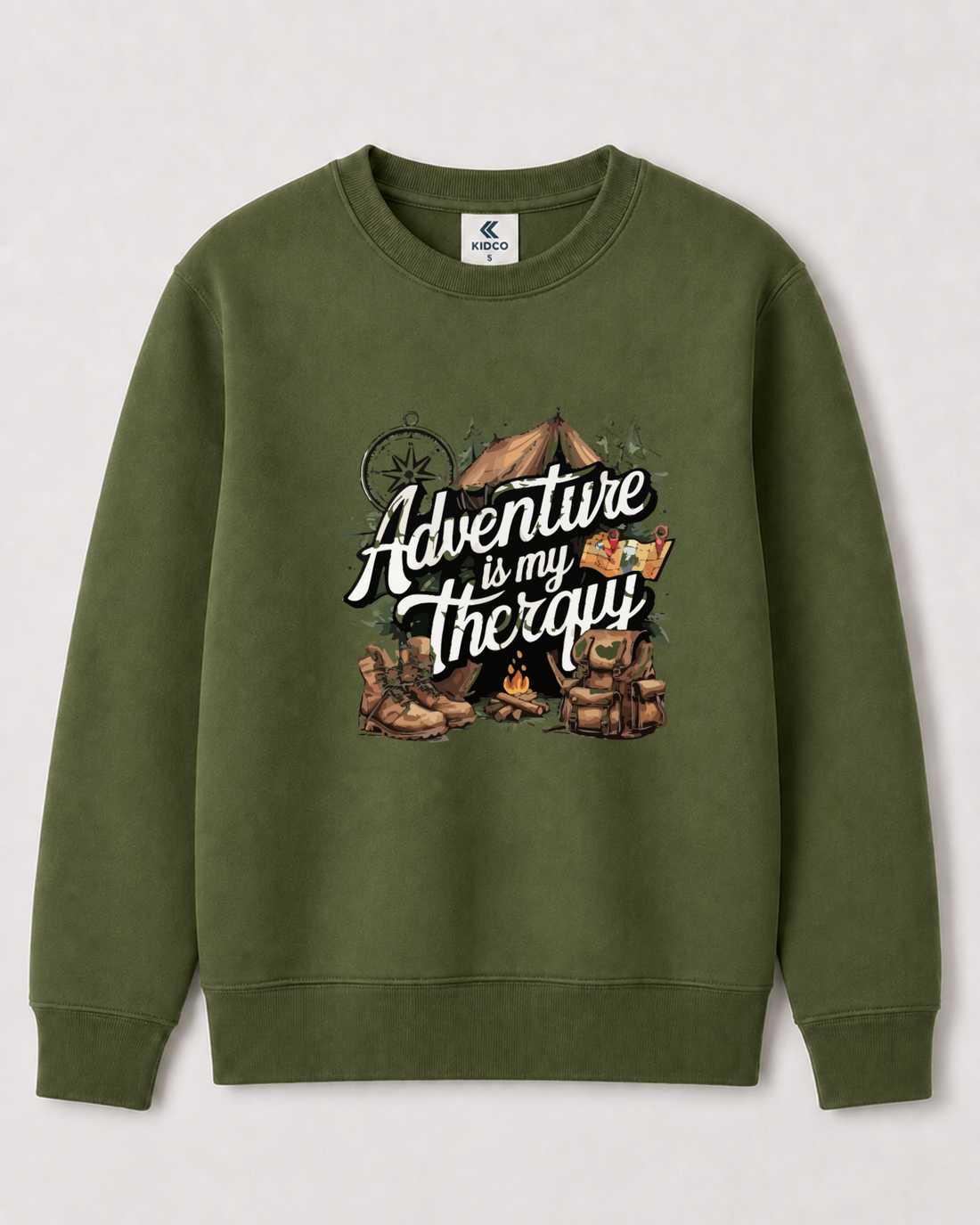 Olive Green Sweatshirt back 3364