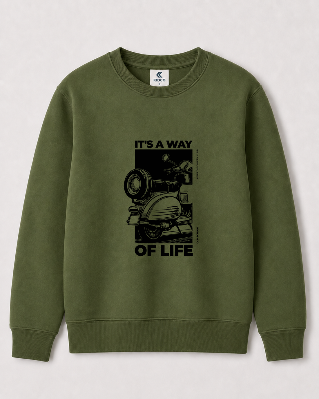 Olive Green Sweatshirt back 3374