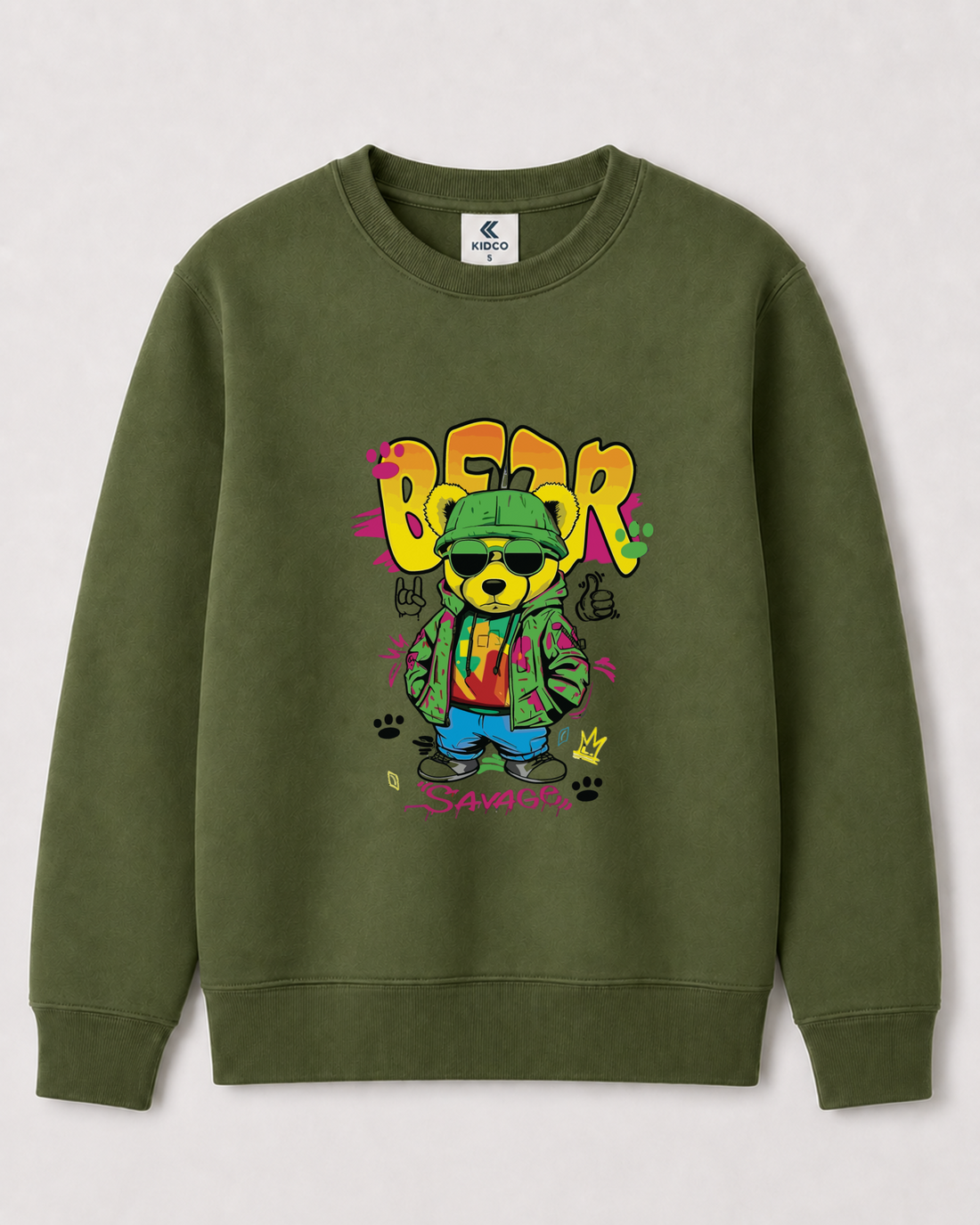 Olive Green Sweatshirt back 3392