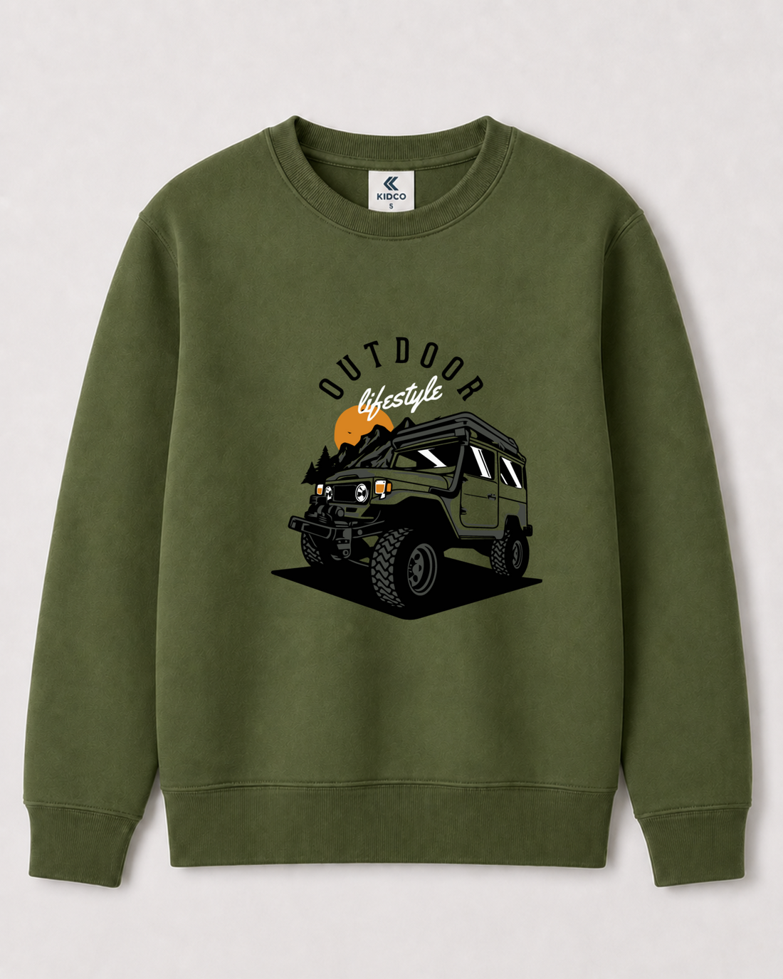 Olive Green Sweatshirt back 3434